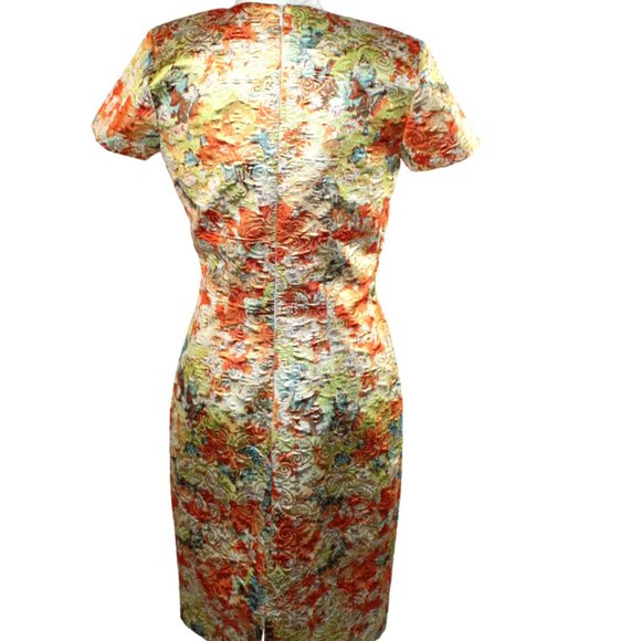 Erin Healy One of a Kind Custom Made Orange Blossom Polished Brocade Dre… - Picture 8 of 11